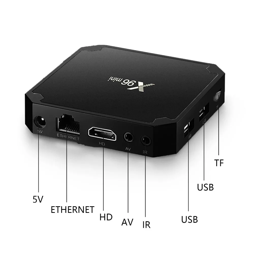 DJYG X96 Мини Android 7,1 Смарт ТВ приставка 2 Гб 16 Гб медиаплеер Amlogic S905W четырехъядерный Wifi 4K Интернет ТВ приставка