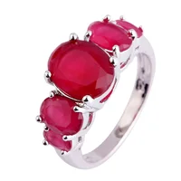 Delicate Fashion For Party Red Ruby 925 Silver Ring Size 6 7 8 9 10 11 12 13 Free Shipping Gift For Lady Wholesale