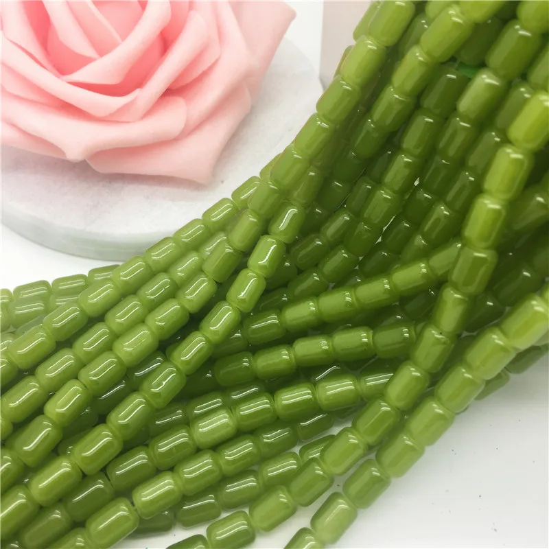 

30Pcs 6X8mm Cylinder Glass Spacer Loose Beads Jewelry Making#IM31