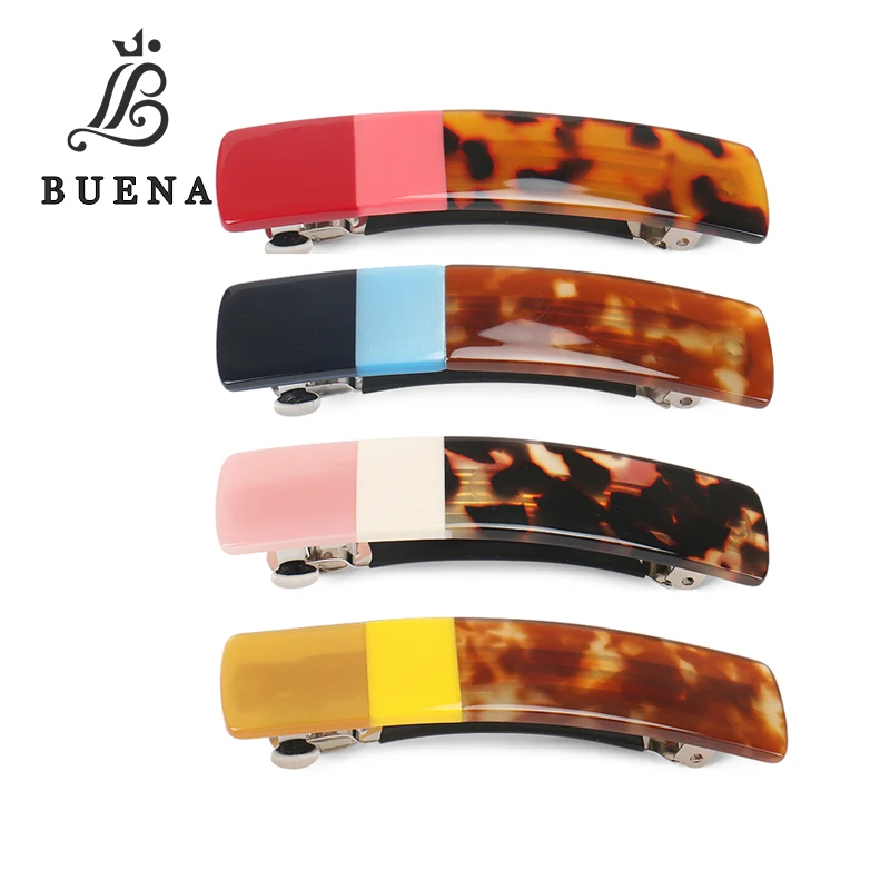 

Classic Rectangle Hair Barrette High Quality French Acetate Hair Clips Hair Accessories For Women SA1702