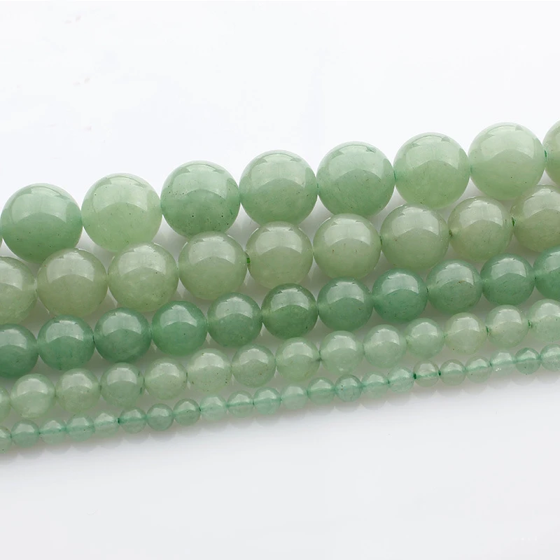 

Natural Stone Green Aventurine Round Loose Beads 15" Strand 4 6 8 10 12MM Pick Size For Jewelry Making Wholesale TR067