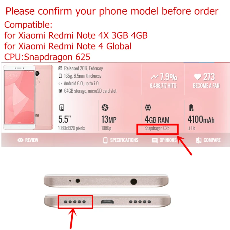 Для Xiaomi Redmi Note 4 Global/Note 4X гибкий кабель питания и громкости кабель боковая кнопка включения выключения гибкий кабель запасные части