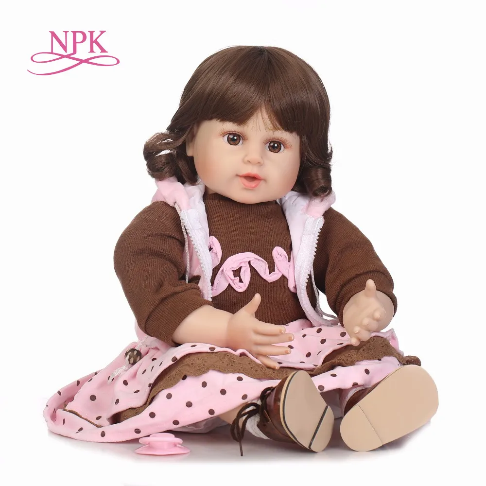 NPK 22 &quotМягкие силиконовые reborn куклы мальчик и девочка Кукла детей коричневые