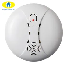 Sensible Del Sensor de Seguridad de oro nuevo 433 mhz Sistema Inalámbrico de Seguridad Fotoeléctrico Inalámbrico Detector de Humo Alarma de Incendio