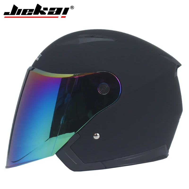 Настоящий мотоцикл Jiekai шлем унисекс скутер заездов Шлемы Casco Capacete с двойным объективом козырек мотоциклетный шлем - Цвет: b4