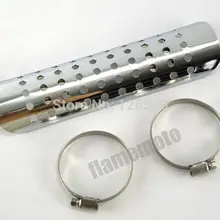 Прямое отверстие Chrome Мотоцикл Запчасти Глушитель Трубы обложка тепловой щит для Honda Kawasaki Yamaha Suzuki