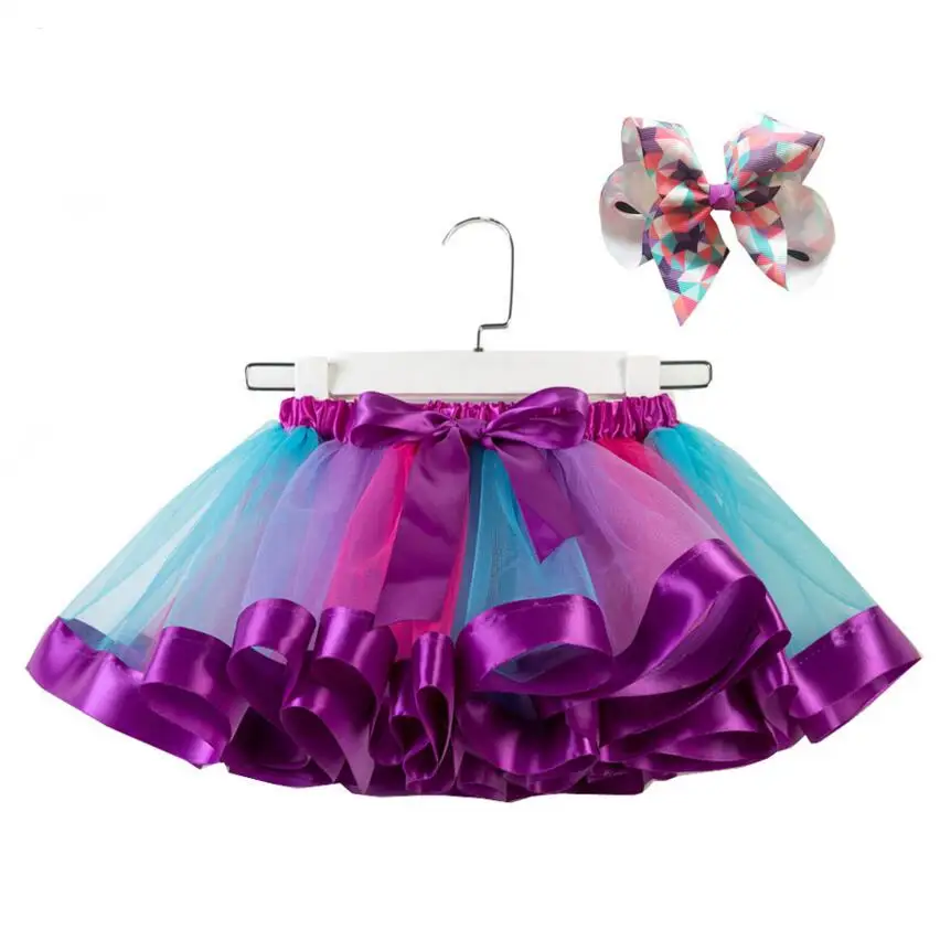 Радужные юбки 2019 новые модные юбки для девочек, Милая юбка-пачка принцессы, летняя одежда для детей 2-11 лет, короткие юбки для девочек, 11