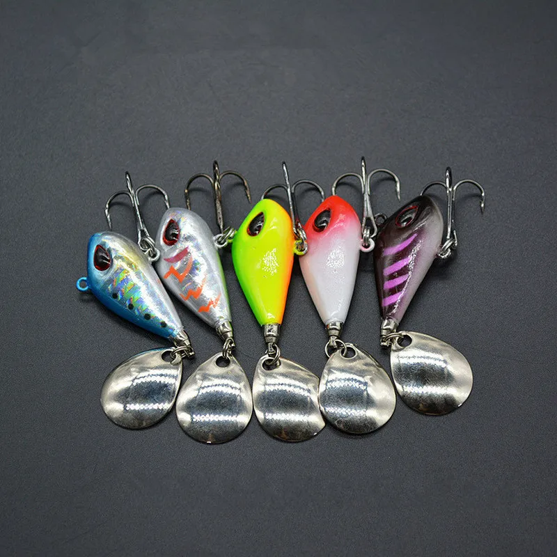 

1PC New Metal Mini VIB With Spoon Fishing Lure 6g10g 2cm Fishing Tackle Pin Crankbait Vibration Spinner Sinking Bait
