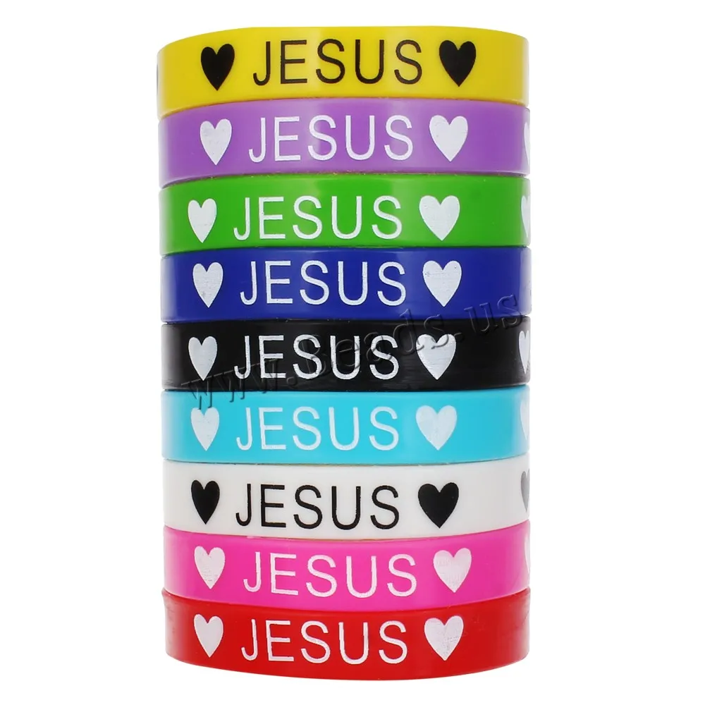 10 шт. браслеты унисекс с револьвером логотипом на заказ Love Jesus гибкие дружбы |