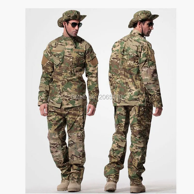 Тактический камуфляжная, с расцветкой Мультикам форма костюм Мужские военный охотничий cp, наборы из рубашки и брюк, Одежда для охоты комплект S-XXL Размеры