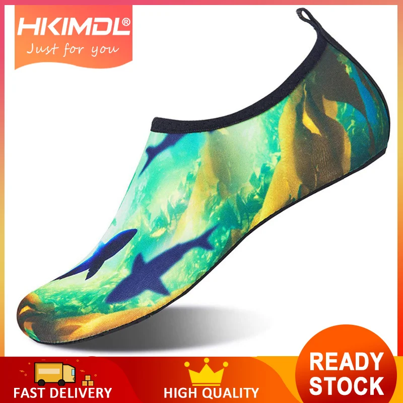 

HKIMDL New Hot Sale Shoes Men Unisex Summer Beach Wading Shoes Swim On Surf Drain hole Quick-Drying Fashion Swim Shoes K03
