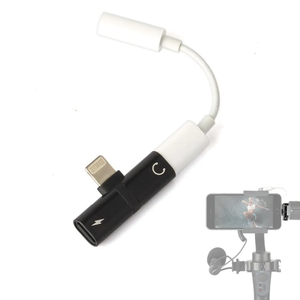

EACHSHOT 2in1 Lighting Port Adapter for Microphone Attached to Gimbal Such As Zhiyun Smooth Q Dji Osmo Mobile Feiyu SPG