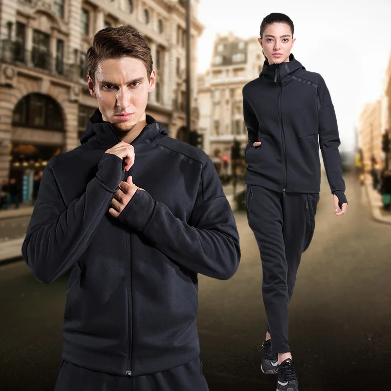 

Spring and autumn winter type men sport set women running sportswear run tracksuit Hoody running thickened women's tracksuits