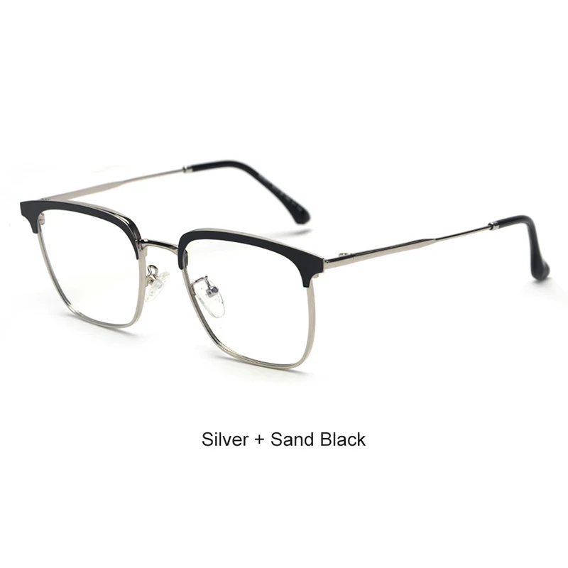Silver Sand Black VEGA очки полуоправы Винтаж очки рамки для женщин мужчин модные зрелище золото квадратные очки рамки VG255 - Цвет оправы: Silver Sand Black