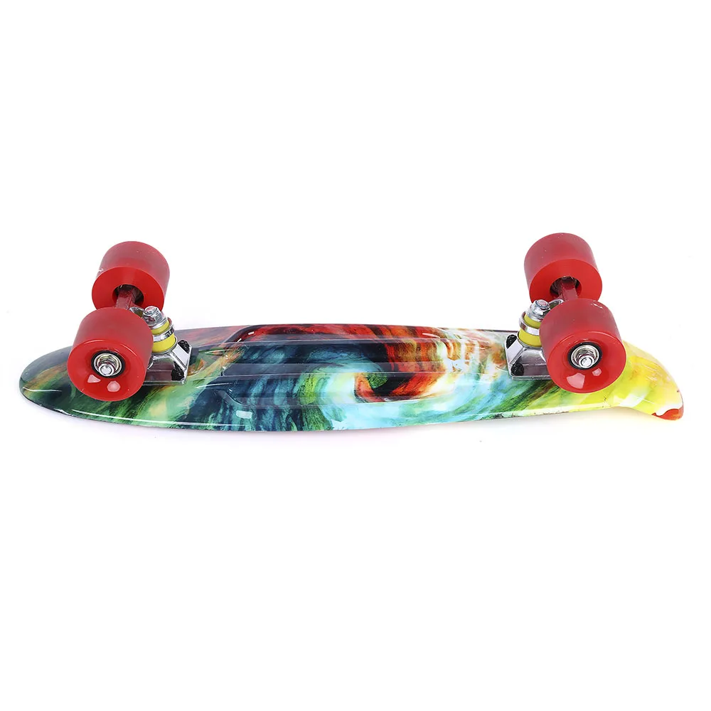22 Inch Printing Pattern Four-Wheel Long Skateboard PP Board Deck Skate Board Shock Resistant Skateboard For Kids Adults