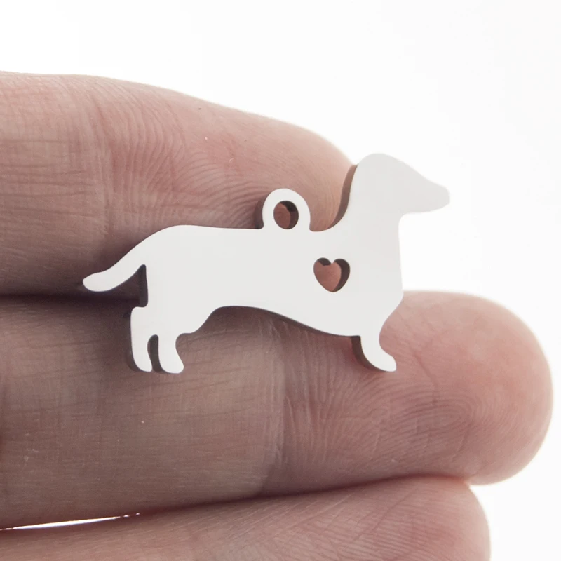 Подвеска для собак Simsimi из нержавеющей стали с надписью love Dachshund small charms heart Пустые