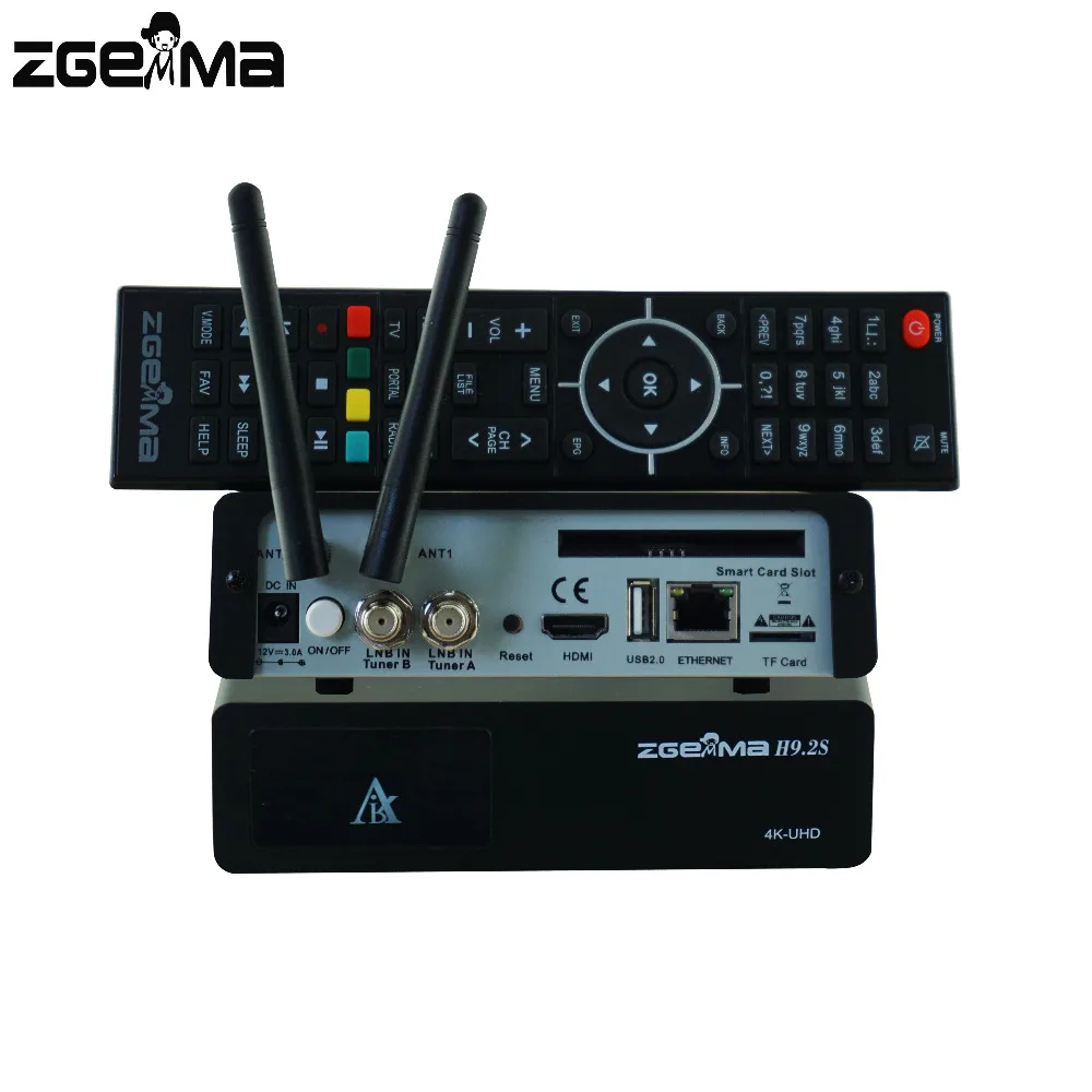 10 шт./лот спутниковый ресивер zgemma h9.2s twin dvb s2x 4K со встроенным Wi Fi|Спутниковое ТВ| |