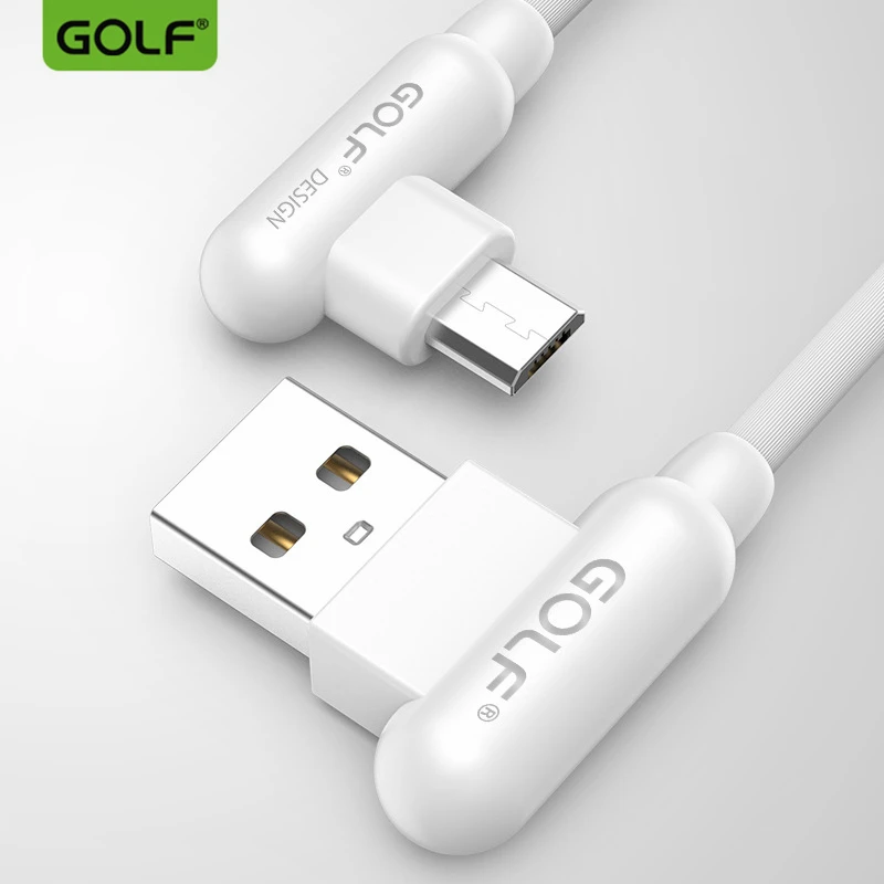 GOLF 90 градусов под прямым углом Micro USB кабель для синхронизации данных и зарядки для samsung S6 S7 LG G3 G4 Redmi 5 6 6A 7 телефонов usb кабели для зарядки