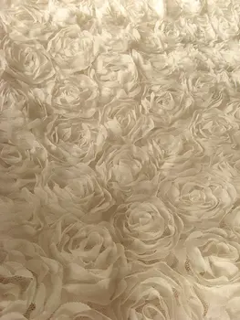 

Off White Rosette Chiffon rosette fabric, Wedding Dress Bridal Gown Fabric Supplies