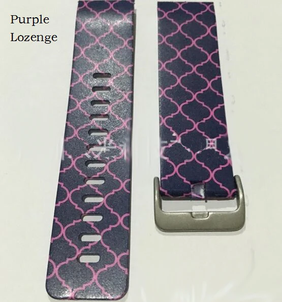 Purple-Lozenge Цветной ремешок для часов для Fitbit Blaze Band защитный Цветочный браслет сельская ромашка металлический каркас браслеты ТПУ+ Тус+ TPE - Цвет: Purple-Lozenge