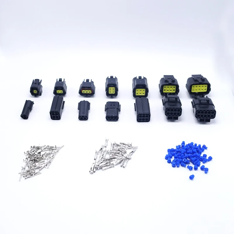 

7 Sets Kit 1/2/3/4/6/8/10 Pin Way Waterproof Wire Connector Plug Car Auto Sealed Electrical Denso Connector