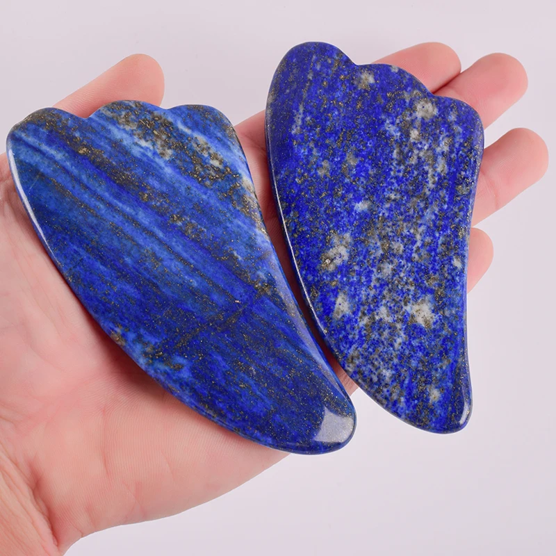 Драгоценный камень Gua Sha инструмент для массажа лица натуральный Лазурит спа
