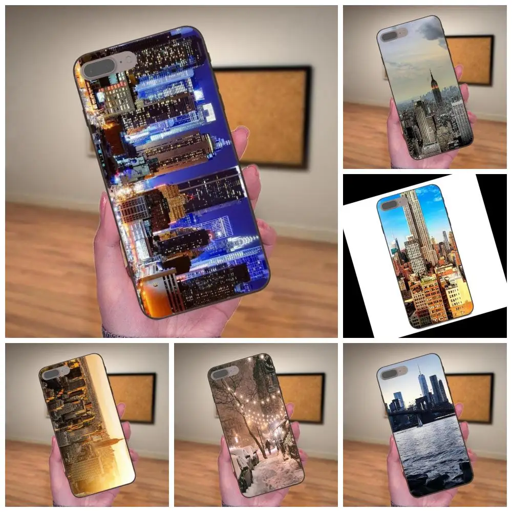 

For Apple iPhone 4 4S 5 5S SE 6 6S 7 8 Plus X XS Max XR Luxury Tpu Rubber Phone Case Cover New York City Ny Scenery