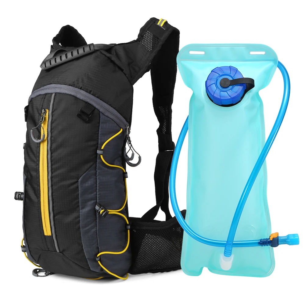 Сумка для велоспорта, рюкзак, легкая спортивная велосипедная Сумка для езды на велосипеде, складная нейлоновая велосипедная сумка с водяным пузырем 2л - Цвет: Yellow with waterbag