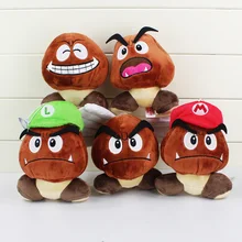 13cm Goomba Plush Toys Super Mario Bros Goomba With Mario Luigi Hat Stuffed Dolls Great Gift for Kids