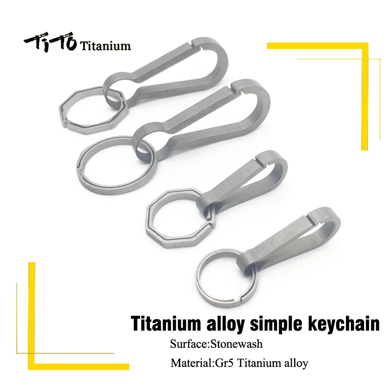 

TiTo EDC Titanium Key Chain Multi Titanium carabiner Outdoor camping Titanium Key Ring Car Titanium buckle