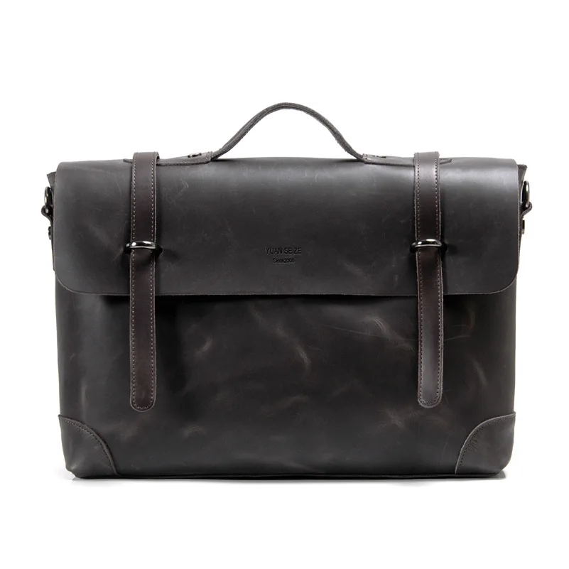 Vintage Crazy Horse Real Genuine Leather Bag Mens Big Designer Handbags High Quality 2016 Tote Bag Men Messenger Bag men leather