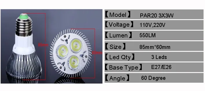 Ультра яркий CREE E27 E26 светильник точечной подсветки регулируемый PAR20 PAR30 PAR38 9 Вт 10 Вт 14 Вт, 18 Вт, 24 Вт, 30 Вт Светодиодный свет лампа AC 86-265V 220V