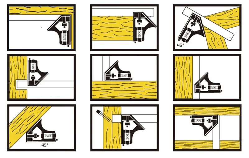 300 мм комбинированная квадратная угловая линейка 45/90 градусов с пузырьковым уровнем многофункциональные измерительные инструменты