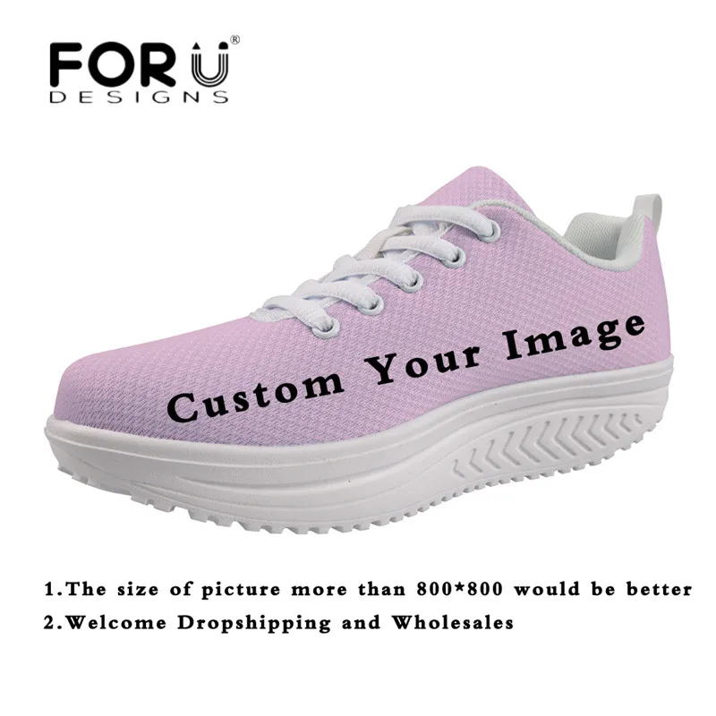

FORUDESIGNS New Fashion 2019 Women Flats Custom Your Images or Logo Style Casual Breathable Mesh Rocking Shoes for Ladies Girls