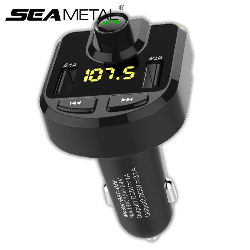 

Car MP3 Player Bluetooth USB Music FM Transmitter Handsfree LCD Cigarette Lighter Charger Dual Battery Voltage Auto Accessories