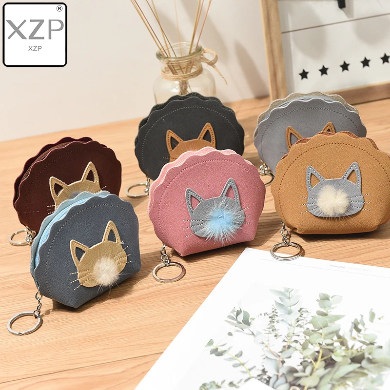 

XZP Mini Zipper Small Pouch Animal Cat Coin Purses Holder Women Gel Change Wallets Girl Kids Money Bag Coin Bag Children Kids