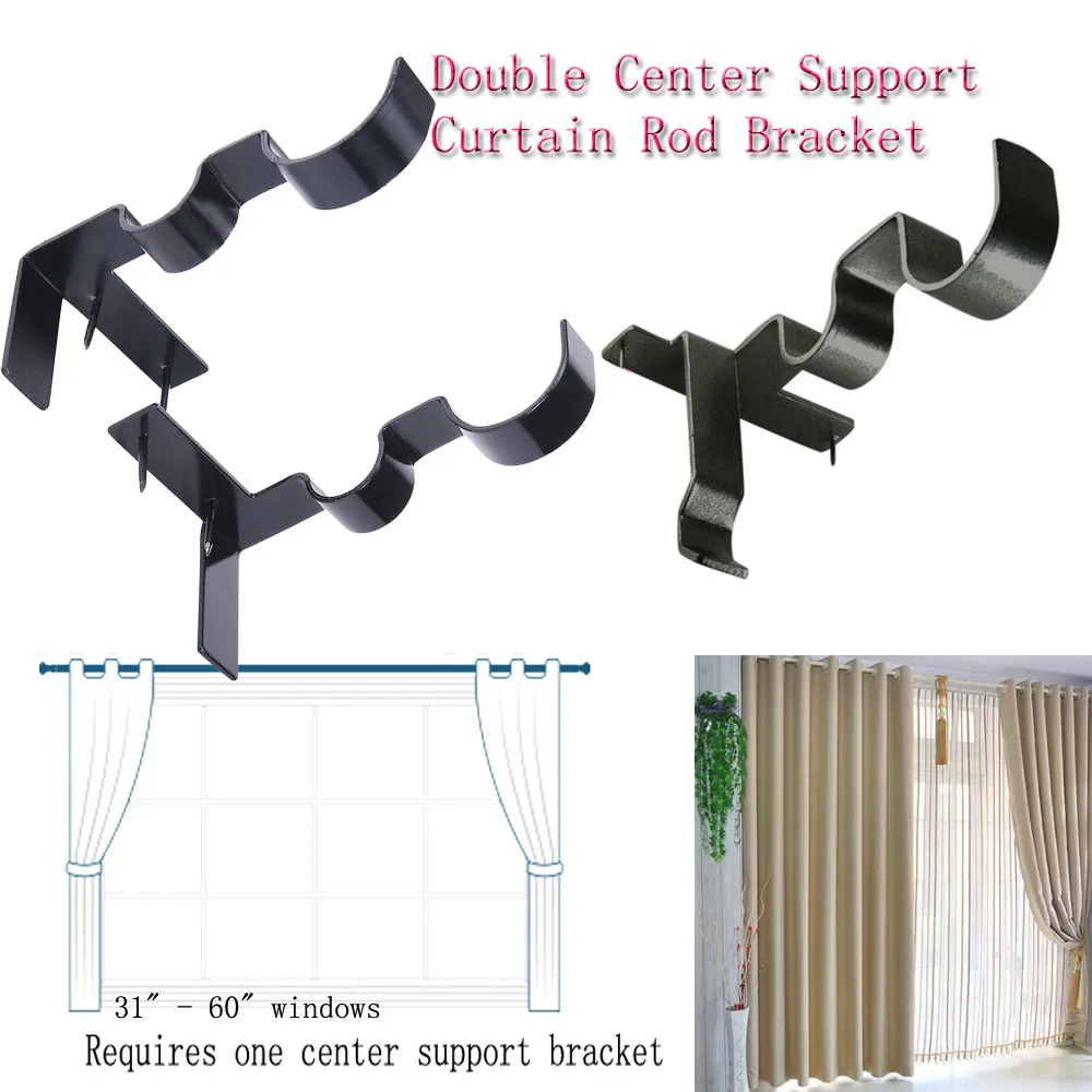 

Brackets for Rods Hang Double Center Support Curtain Rod Bracket Into Window Frame Curtain Rod Bracket dzq90308