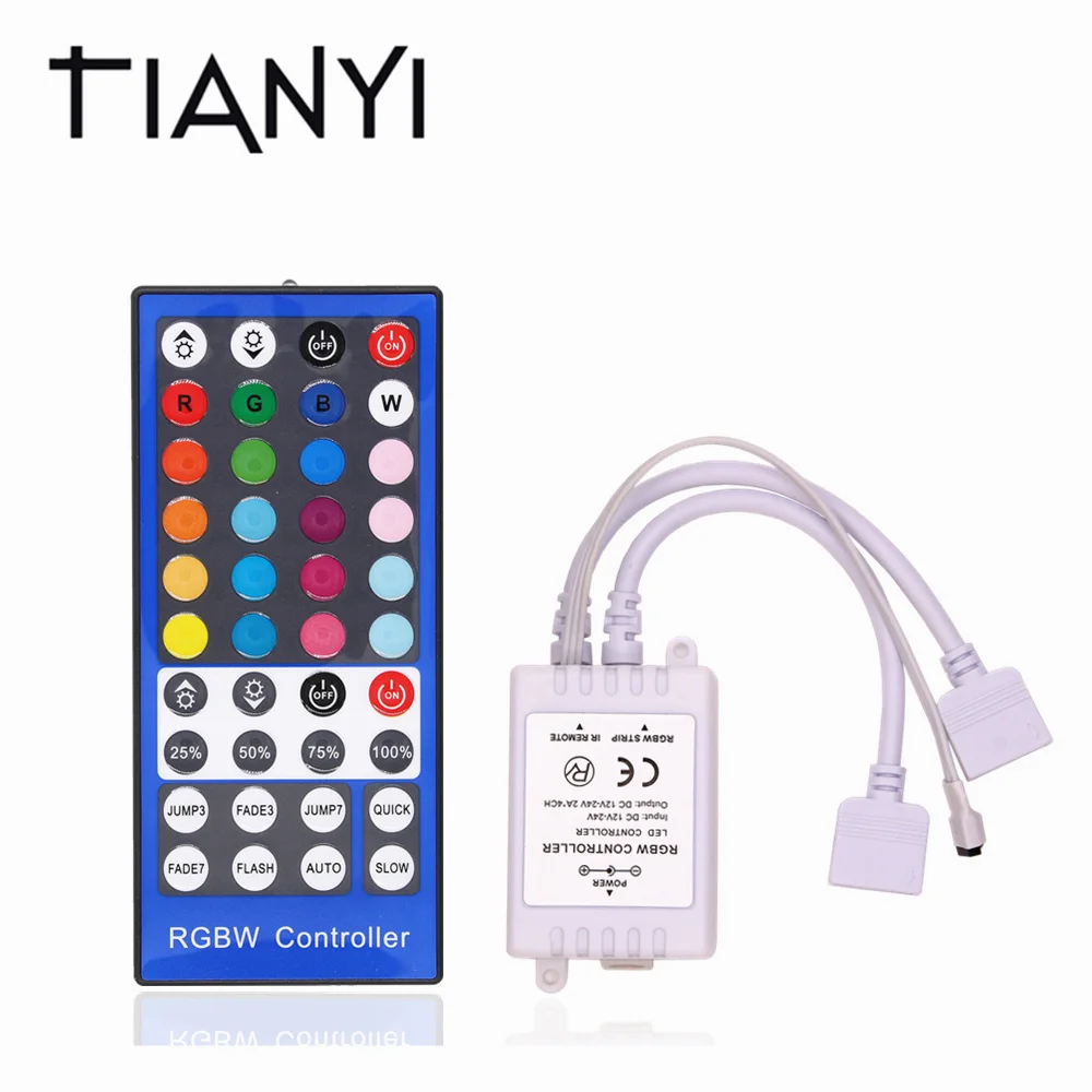 

RGBW LED Controller Dimmer 4 Channels DC 12V - 24V 5Pins IR 40Key Remote Control For 5050 RGBW RGBWW LED Strip Light Flexible