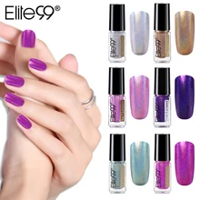 Elite99 6 мл Голографический лазерный лак для ногтей сияющий блеск лак для ногтей лак стемпинг ногтей покрытие маникюр великолепные цвета
