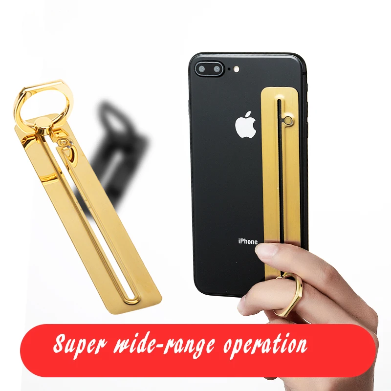 

Universal Finger Ring Mobile Phone Ring Holder Cell Phone Stand 360 Rotatable Slide Rail Pop Grip Holder Metal Removable Stand