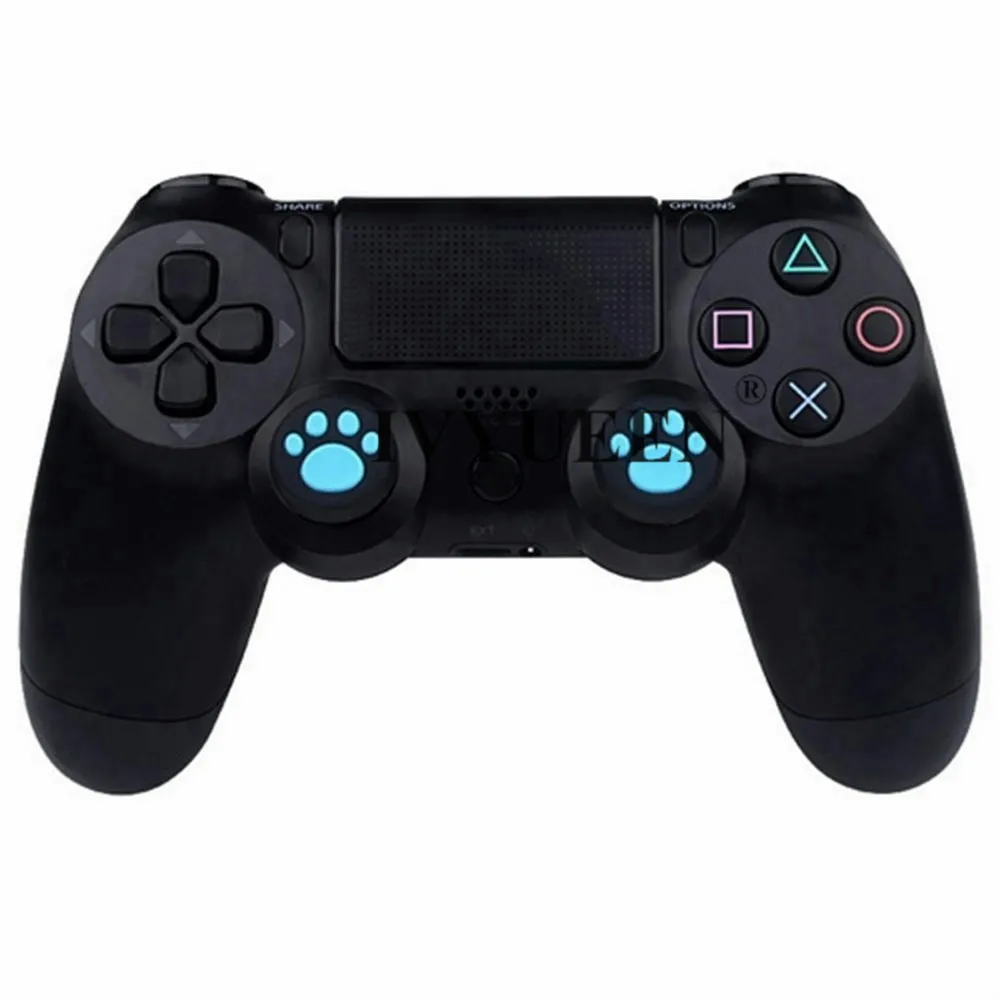 IVYUEEN 2 шт. силиконовый джойстик с принтом кошки/черепа, джойстик для Dualshock 4 PS4 Pro Slim, контроллер для XBox One X S