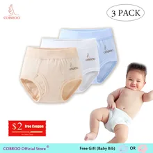 COBROO/спортивные штаны для новорожденных мальчиков одноцветное нижнее белье из органического хлопка для маленьких детей от 2 до 5 лет, комплект из 3 предметов NY420001