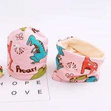 Комплект из шапки и шарфа для маленьких девочек, хлопковые плюшевые шапки для мальчиков с изображением фруктов, овцы, звезд, Льва, детская шапочка-шарф-воротник, хлопковый Детский комплект со шляпой