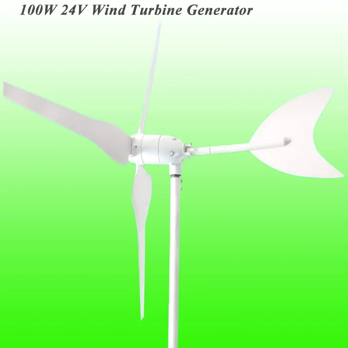 Горячая 3 Лопасти DC24V 100 Вт ветряной генератор с CE/ROHS/ISO9001 утвержден и длительный срок службы
