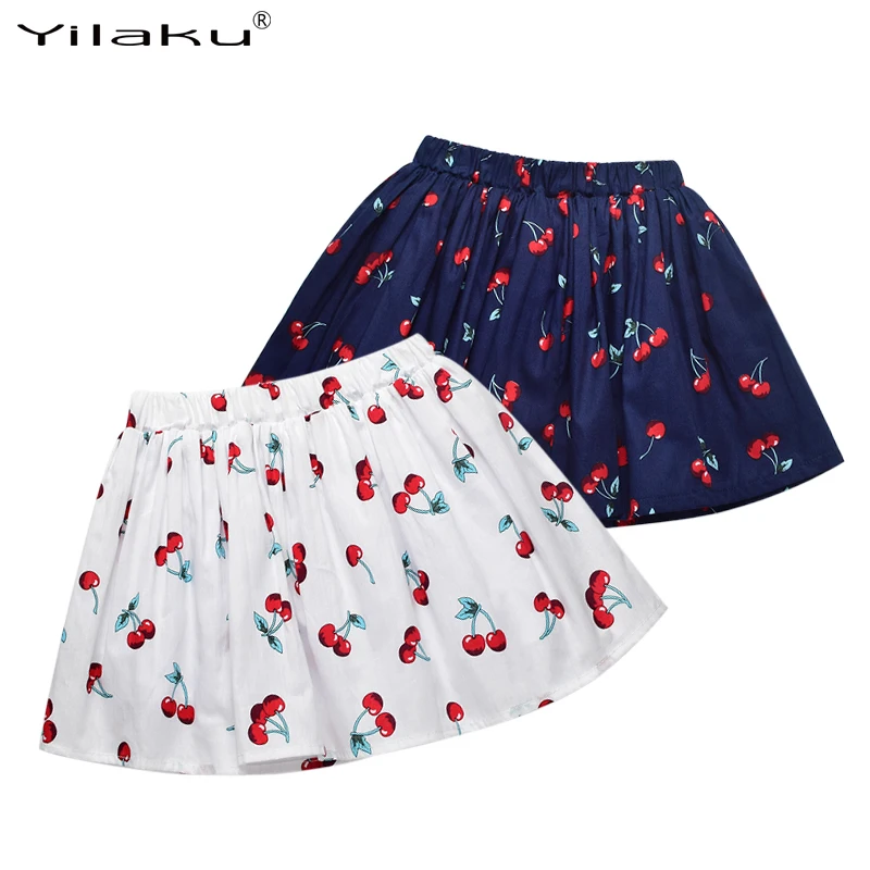 Children Tutu Girls Skirts Cherry Print Tutu Skirt Girls Summer Kids Clothes Pleated Toddler Baby Girl Skirts 2~7 Years CI028