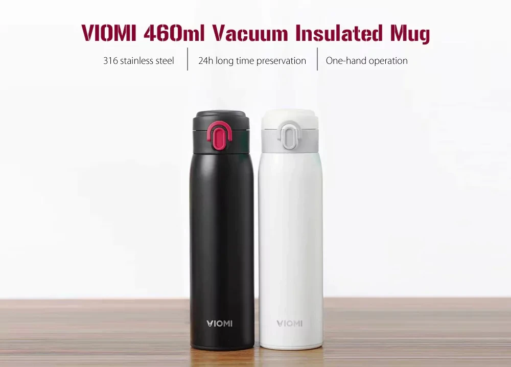 Оригинальная Xiaomi mi jia VIO mi, вакуумная колба из нержавеющей стали, 24 часа, «Умная» бутылка для воды, термос с одной рукой