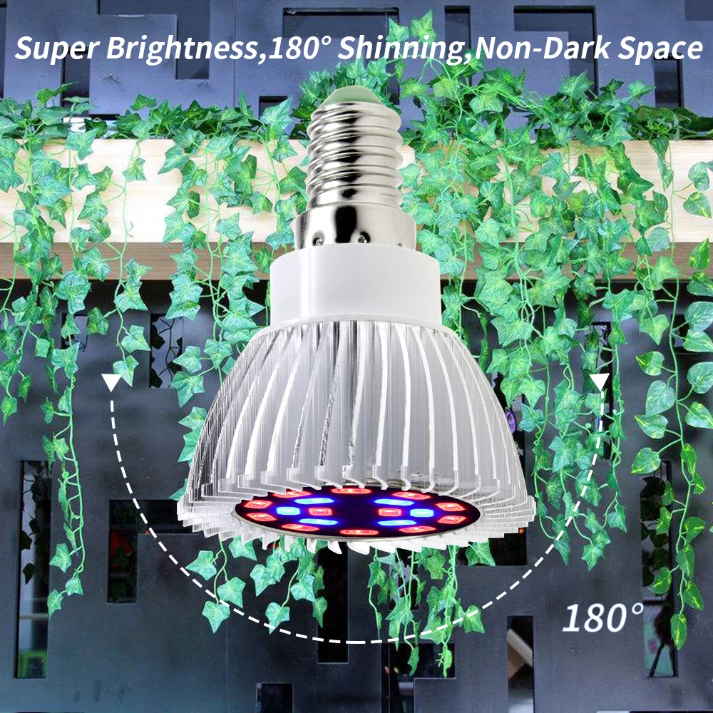 

Grow LED Bulb E27 Full Spectrum LED Grow Light E14 220V Plants Seeds Flower 5730 SMD Fito LED Lamp For Plants 18W Grow Tent 110V