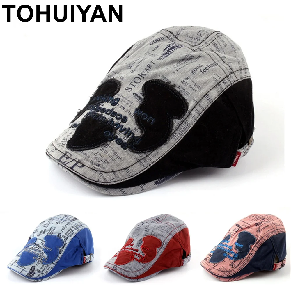 

TOHUIYAN 2019 Cotton Newsboy Cap Men Ivy Hat Women Golf Driving Hat Summer Flat Cabbie Caps Baker Boy Duckbill Visor Gatsby Hats