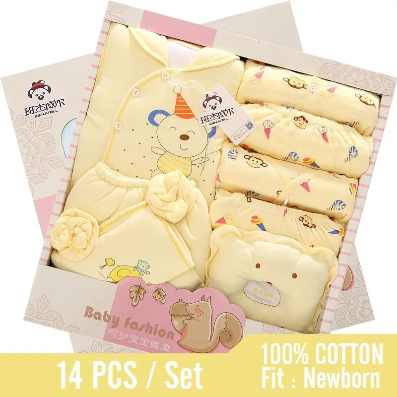 

14pcs Winter Suits For Baby Clothing Tracksuit Newborn Baby Infant Underwear Boy Clothes 100%Cotton Unisex Suit Girl Clothes Set