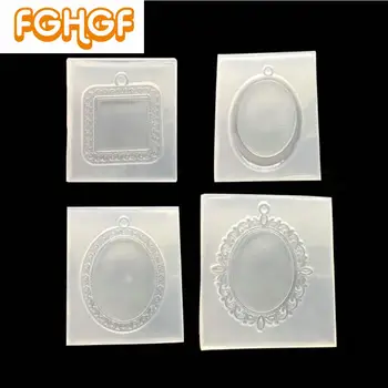 

4pcs mix Silicone Mold for Pendant Blanks Base Setting Tray Epoxy Resin Craft DIY Vintage Jewelry Charm Bezel Craft